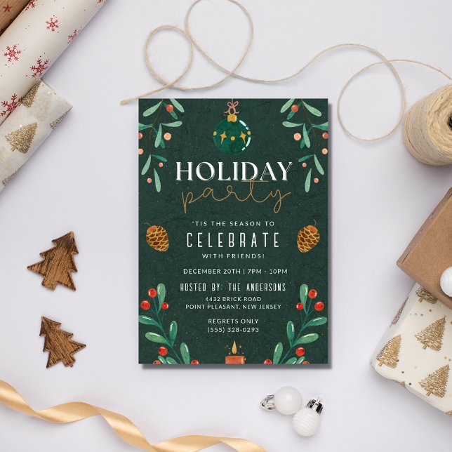 Season To Celebrate Christmas Holiday Party Invitation (Season To Celebrate Christmas Holiday Party Invitation)