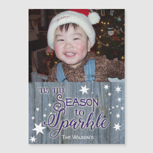 Season to Sparkle Magnetic Photo Card