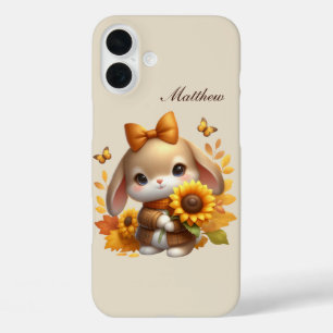 Seasonal bunny add name  iPhone 16 plus case