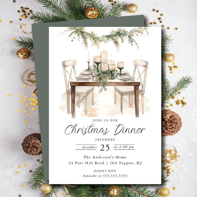 Seasonal Celebration Christmas Dinner Invitation (Creator Uploaded)