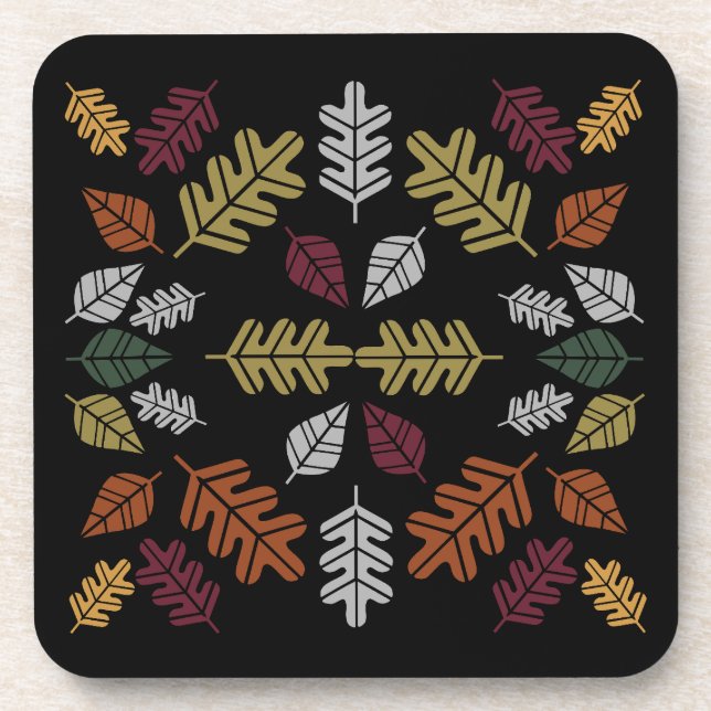 Seasonal Change Autumn Leaf Fall Coaster (Front)