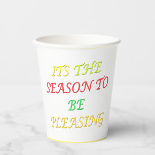 Seasonal Christmas logo message mixed colours Paper Cups