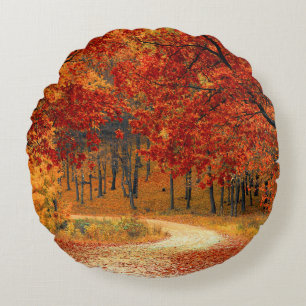 Seasonal colours of Autumn Round Cushion