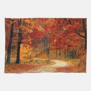 Seasonal colours of Autumn Tea Towel