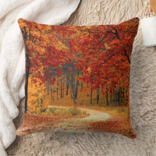 Seasonal colours of Autumn Throw Pillow