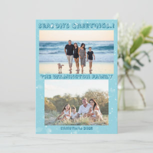 Seasonal Crafty Tree Family Photo Christmas Flat Card