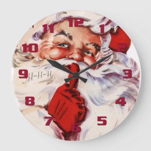 Seasonal Decor Fun and Whimsical Santa Claus Large Clock