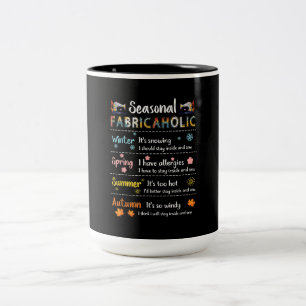 Seasonal Fabricaholic Winter Spring Summer Autumn Two-Tone Coffee Mug