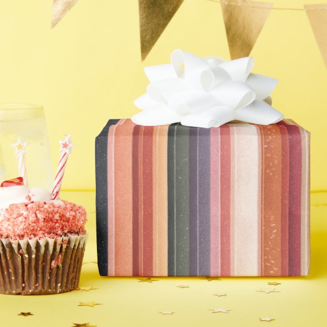Seasonal Fall Striped  Wrapping Paper (Birthday Party)