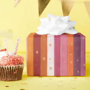 Seasonal Fall Striped  Wrapping Paper