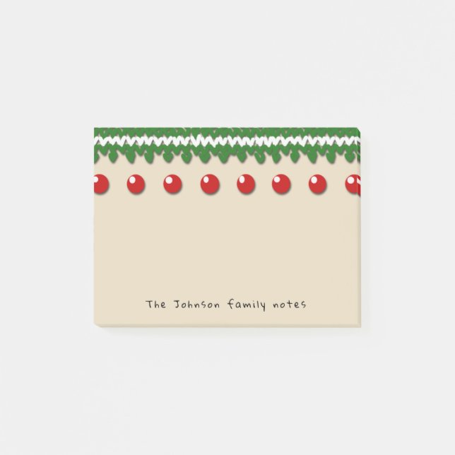 Seasonal Family Notes with Custom Text and Colour (Front)