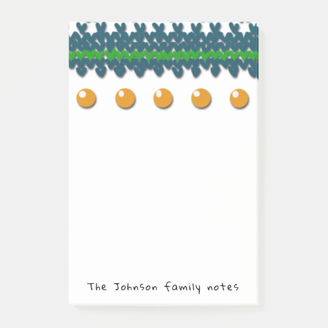 Seasonal Family Notes with Custom Text and Colour (Front)