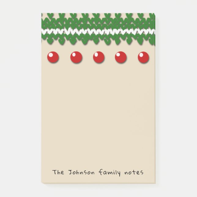 Seasonal Family Notes with Custom Text and Colour (Front)