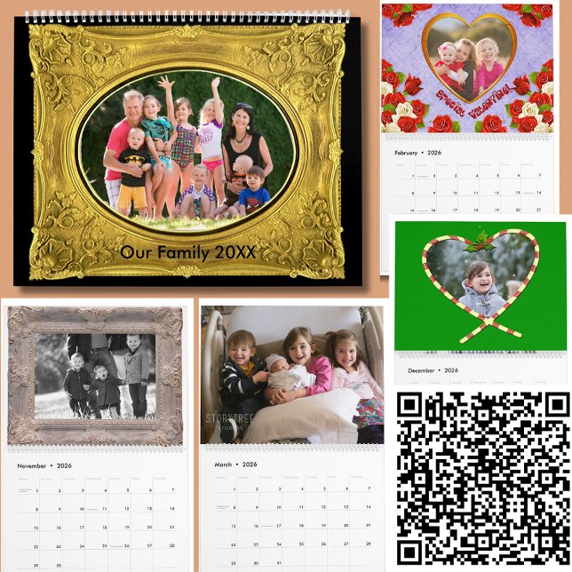 Seasonal Family Photo Frame Images Personalised Calendar (Seasonal Family Photo Frame Images Personalized Calendar)
