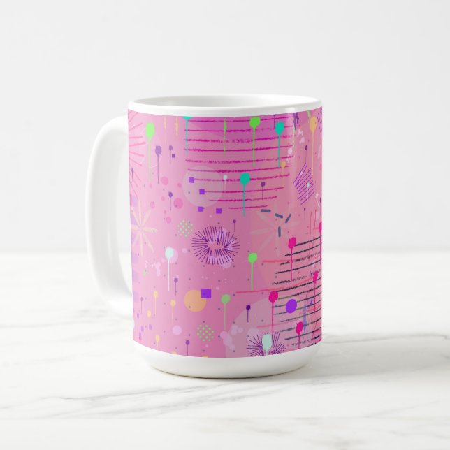 Seasonal Fruit Salad: Abstract Painting Coffee Mug (Front Left)