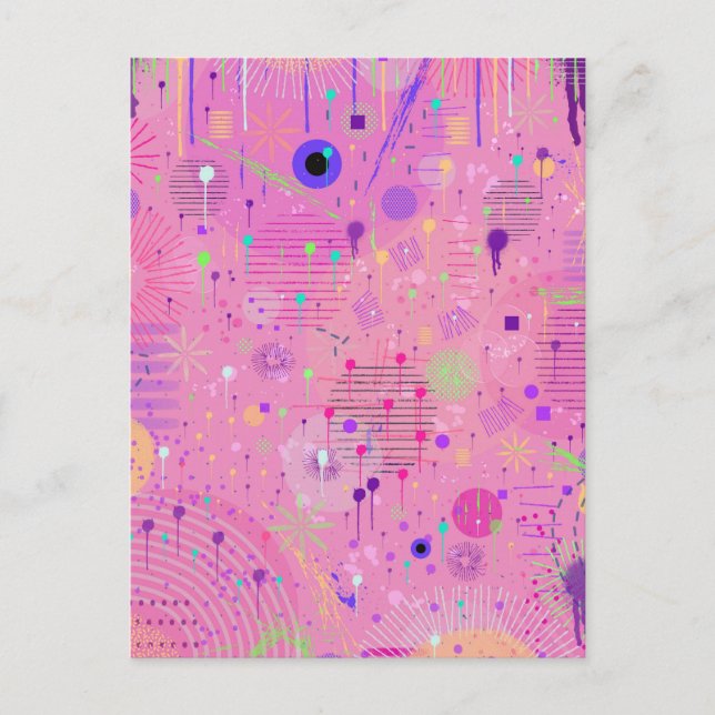 Seasonal Fruit Salad: Abstract Painting Postcard (Front)