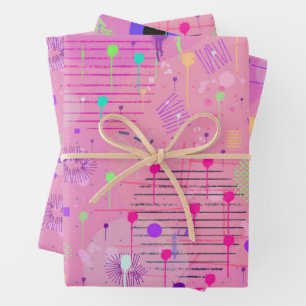 Seasonal Fruit Salad: Abstract Painting Wrapping Paper Sheet