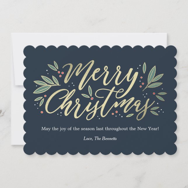 Seasonal Glow EDITABLE COLOR Christmas Card (Front)