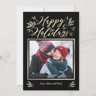 Seasonal Glow Editable Colour Holiday Card