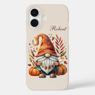 Seasonal gnome add name iPhone 16 case
