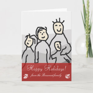 Seasonal Greeting Personal Photo and Text Vertical Holiday Card