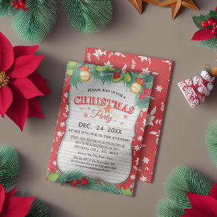Seasonal Holiday Family Reunion Christmas Party Invitation