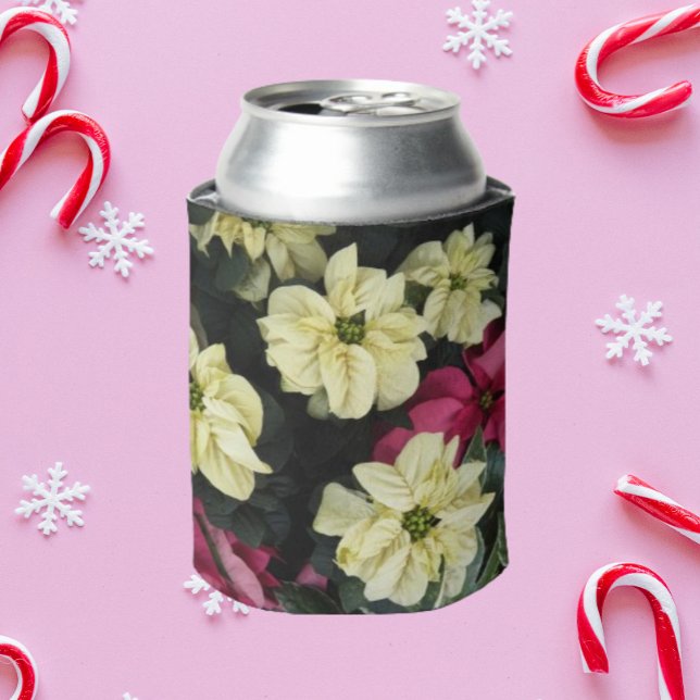 Seasonal Holidays Poinsettias Floral Can Cooler (In Situ Holiday)