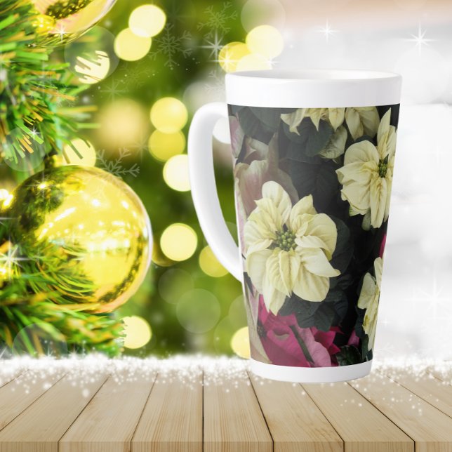 Seasonal Holidays Poinsettias Floral Latte Mug (In Situ)