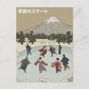 Seasonal Ice Skating Holiday Postcard