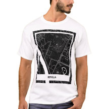 Seasonal map of Sevilla - Black-white