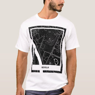 Seasonal map of Sevilla - Black-white T-Shirt