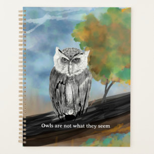 Seasonal Owl Painting in Nature Wonders Planner
