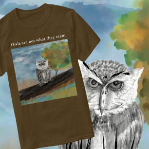 Seasonal Owl Painting in Nature Wonders T-Shirt