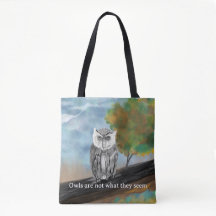 Seasonal Owl Print Tote