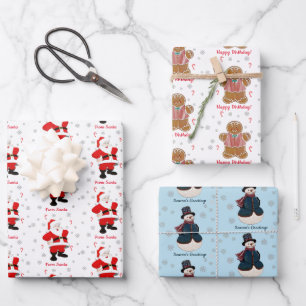 Seasonal Personalized Gift Tag Wrapping Paper Sheet