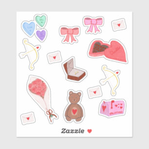 Seasonal Planner Sticker Pack, Valentine Aesthetic