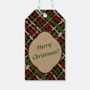 Seasonal Rustic Burlap any Text Gift Tags