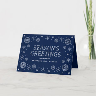 Seasonal Snowflakes Corporate Holiday Card