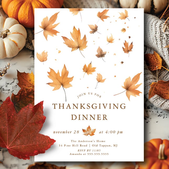 Seasonal Splendour Thanksgiving Dinner Invitation (Creator Uploaded)