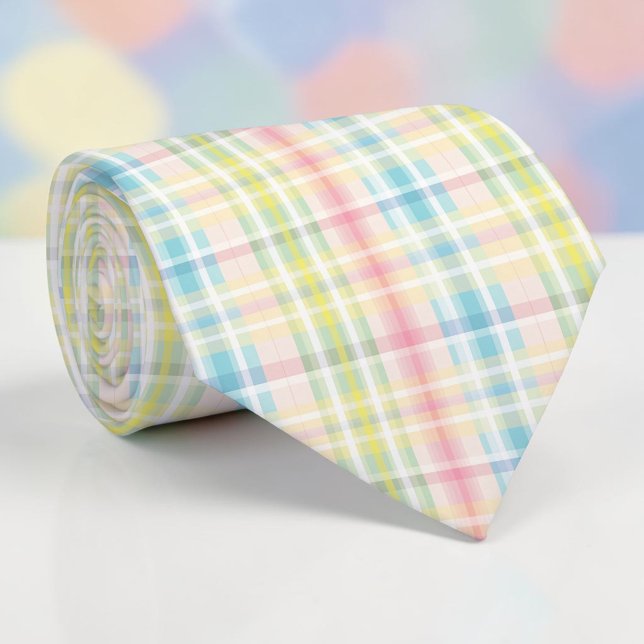 Seasonal Spring Pastel Plaid Necktie Tie (Creator Uploaded)