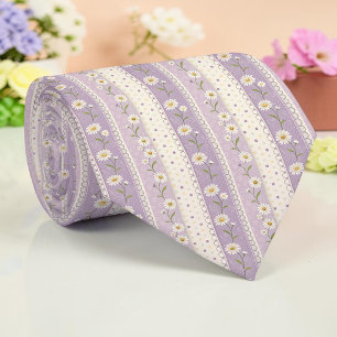 Seasonal Spring Purple Floral Necktie Tie