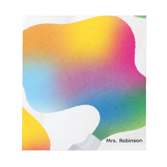 Seasonal Sprouting Rainbow Colors Teacher Notepad (Front)