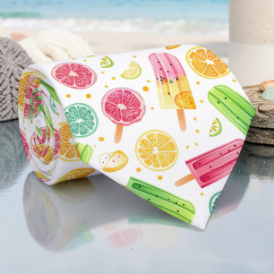 Seasonal Summer Fruit Ice Cream Necktie Tie
