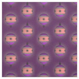 Seasonal Tree Globes Christmas Decor on Purple Fabric