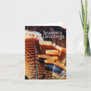 Seasonal Turkey Tail Feathers Generic Holiday Card