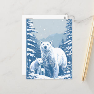 Seasonal Winter polar bear lovers Postcard