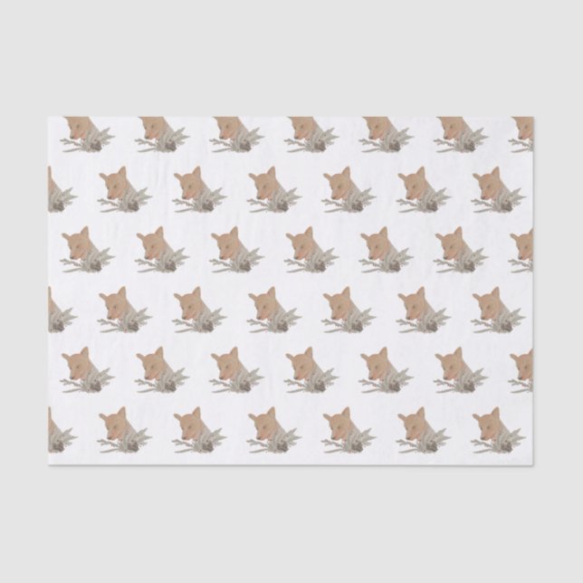 Seasonal Woodland Fox Tissue Paper (Front)