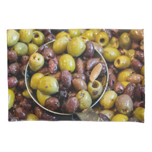 Seasoned black and green olives pillowcase