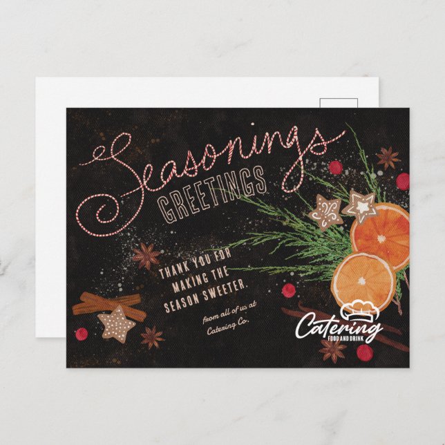 Seasonings Greetings Business Holiday Postcards (Front/Back)