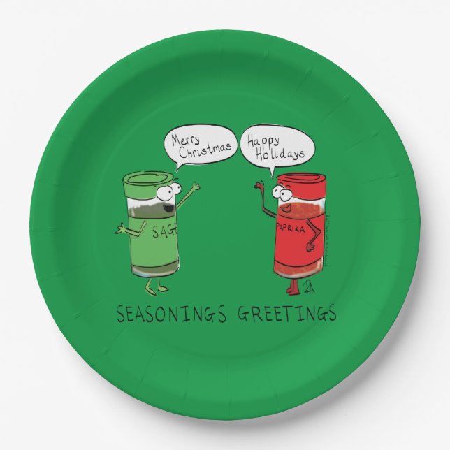 Seasonings Greetings Spices Paper Plate (Front)